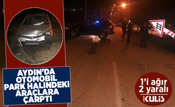 Aydın'da otomobil park halindeki araçlara çarptı