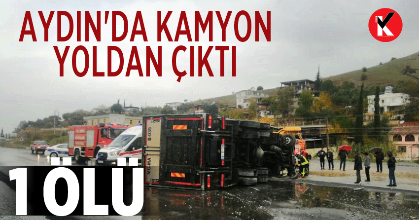 Aydın'da kamyon yoldan çıktı: 1 ölü